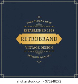Vector calligraphic logo template. Luxury retro monogram. Vintage monogram.