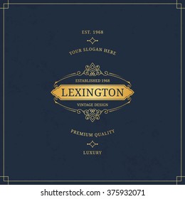 Vector calligraphic logo template. Luxury retro monogram. Vintage design element.