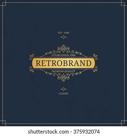 Vector calligraphic logo template. Luxury retro monogram. Vintage design element.