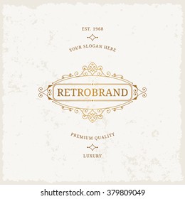 Vector calligraphic logo template. Luxury retro monogram. Vintage monogram.