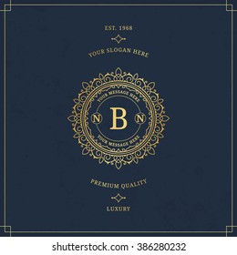 Vector calligraphic logo template. Luxury retro monogram. Vintage monogram.