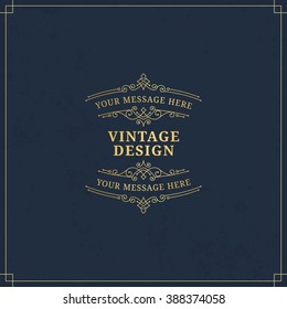 Vector calligraphic logo template. Luxury retro label. Vintage monogram.
