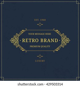 Vector calligraphic logo template. Luxury retro label. Vintage monogram.