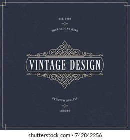 Vector calligraphic logo template. Luxury retro monogram. Vintage design element. 