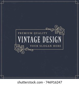 Vector calligraphic logo template. Luxury retro monogram. Vintage design element. 