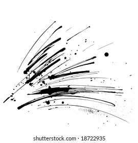 Vector Calligraphic Paint Streaks - Splatters