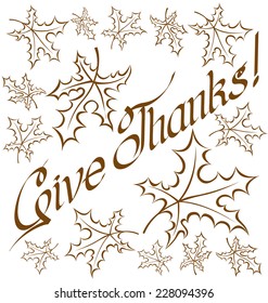 Vektorkalligrafischer Text Glückliches Thanksgiving als Kartentitel