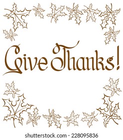 Vector calligraphic text Happy Thanksgiving as card title