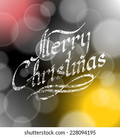 Vector calligraphic text Merry Christmas as card title