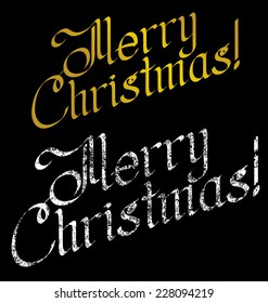 Texto caligráfico vectorial Feliz Navidad como título de tarjeta