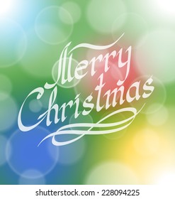 Vektorkalligrafischer Text Frohe Weihnachten als Kartentitel