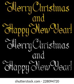 Vector calligraphic text Merry Christmas as card title