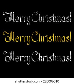 Texto caligráfico vectorial Feliz Navidad como título de tarjeta