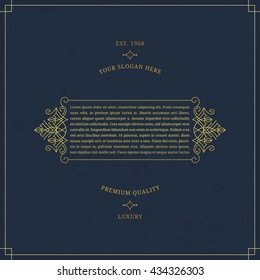 Vector calligraphic text or quote decoration. Vintage frame, border template.