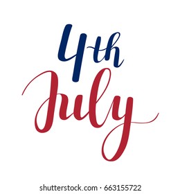 Vector calligraphy 4th of July celebration icons design