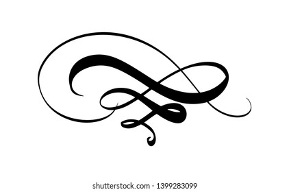 Vector Calligraphy Element Flourish Hand Drawn Stock Vector (Royalty ...