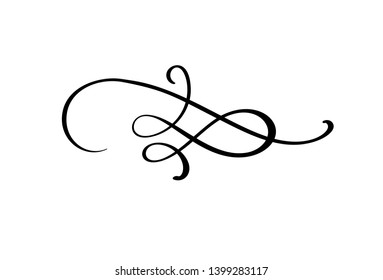 Vector Calligraphy Element Flourish Hand Drawn Stock Vector (Royalty ...