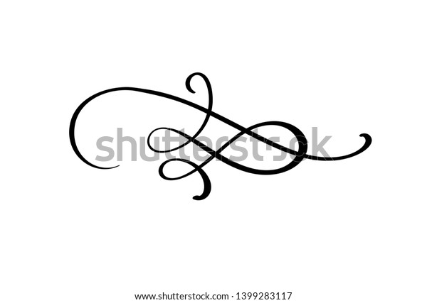 Vector calligraphy\
element flourish. Hand drawn divider for page decoration and frame\
design illustration swirl ornament. Decorative for wedding cards\
and invitations