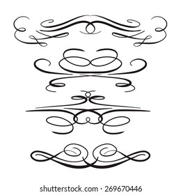 Vector calligraphy elements set