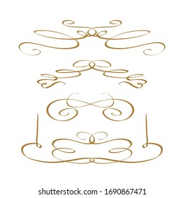 Vector calligraphy flourish elements set on a white background