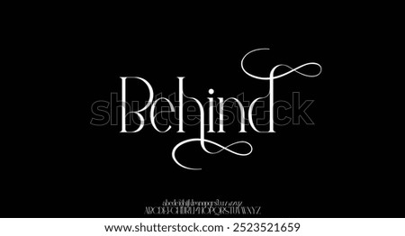 Vector calligraphy font. Handwritten lettering alphabet for postcard, greeting card, wedding invitation