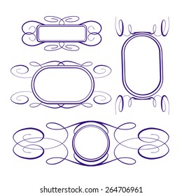 Vector calligraphy frames set