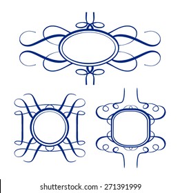 Vector calligraphy frames set