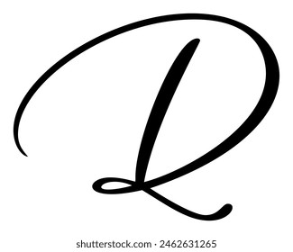 Vector calligraphy hand drawn letter D logo. Script font. Handwritten brush style