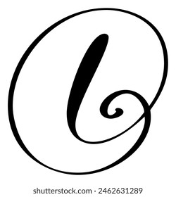 Vector calligraphy hand drawn letter D logo. Script font. Handwritten brush style