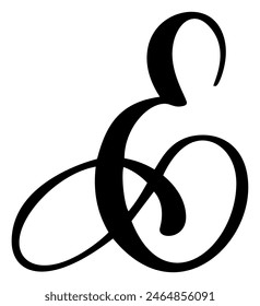Vector calligraphy hand drawn letter E logo. Script font. Handwritten brush style