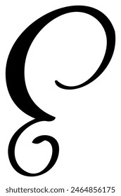 Vektorgrafik Kalligraphie handgezeichneter Buchstabe E Logo. Schriftart für Skripte. Handgeschriebener Pinselstil