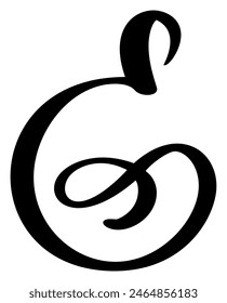 Vector caligrafía dibujado a mano letra E logo. Fuente de script. Estilo de pincel manuscrito