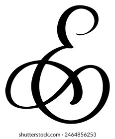 Vector caligrafía letra dibujada a mano E. Script fuente logo icono. Estilo de pincel manuscrito