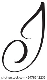 Vector caligrafía dibujado a mano letra I logo. Fuente de script. Estilo de pincel manuscrito