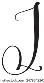Vektorgrafik Kalligrafie Handgezeichneter Buchstabe I Logo. Schriftart für Skripte. Handgeschriebener Pinselstil