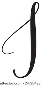 Vektorgrafik Kalligraphie Handgezeichneter Buchstabe I Drop Cap. Schriftartsymbol für Skriptschrift. Handgeschriebener Pinselstil