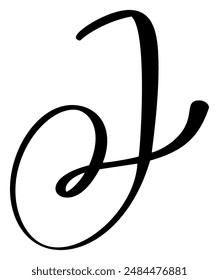 Vector de caligrafía dibujado a mano de la letra J icono logo. Fuente de script. Estilo de pincel manuscrito