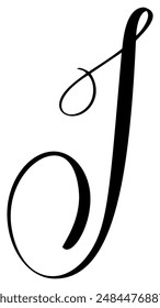 Vector de caligrafía dibujado a mano de la letra J icono logo. Fuente de script. Estilo de pincel manuscrito