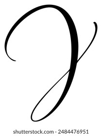 Handgezeichnetes Vektorgrafik-Kalligrafie-Icon-Logo mit Buchstabe J. Schriftart für Skripte. Handgeschriebener Pinselstil