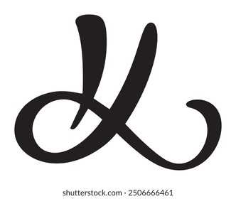 Caligrafía de Vector dibujado a mano letra K tapa de gota. Icono de logotipo de fuente de script. Estilo de pincel escrito a mano