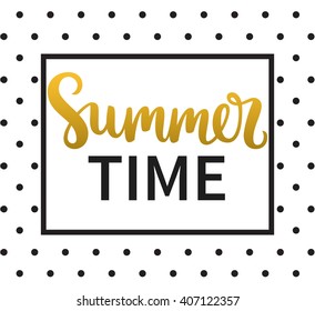 Vector calligraphy. Hand drawn lettering poster. Vintage typography card. Summer time.