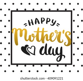 Vector calligraphy. Hand drawn lettering poster. Vintage typography card. Happy mothers day.