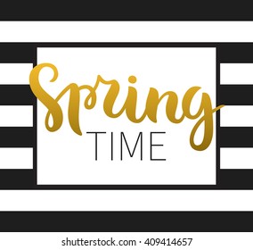 Vector calligraphy. Hand drawn lettering poster. Vintage typography card. Spring time.