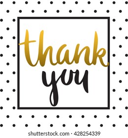 Vector calligraphy. Hand drawn lettering poster. Vintage typography card. Thank You text.