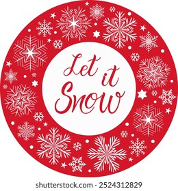 Vector calligraphy. Hand lettering Let it snow for a poster or postcard	