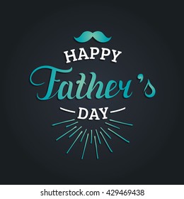 Vector calligraphy Happy Father's Day for greeting card, festive poster etc on black background. 