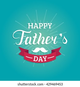 Vector calligraphy Happy Father's Day for greeting card, festive poster etc on blue background. 