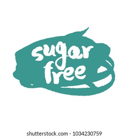 Vector calligraphy label Sugar Free on a hand drawn scribble. Isolated on white. Clipping paths included.