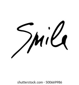 vector calligraphy lettering word smile