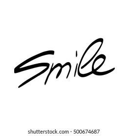 Vector Calligraphy Lettering Word Smile Stock Vector Royalty Free Shutterstock